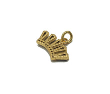 Load image into Gallery viewer, Gold Black CZ Crown Charm, Sku#LK663