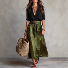 Load image into Gallery viewer, Button-Down Shirt &amp; Straight Skirt Two-Piece Set