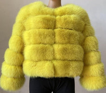 Load image into Gallery viewer, Faux Fox-fur Patchwork Thickened Warm Fur Coat
