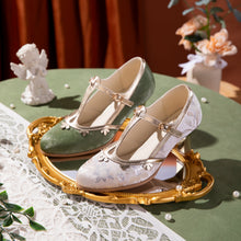Load image into Gallery viewer, Women's Velvet Platform Heels | Petal T-Strap Stiletto Party Shoes