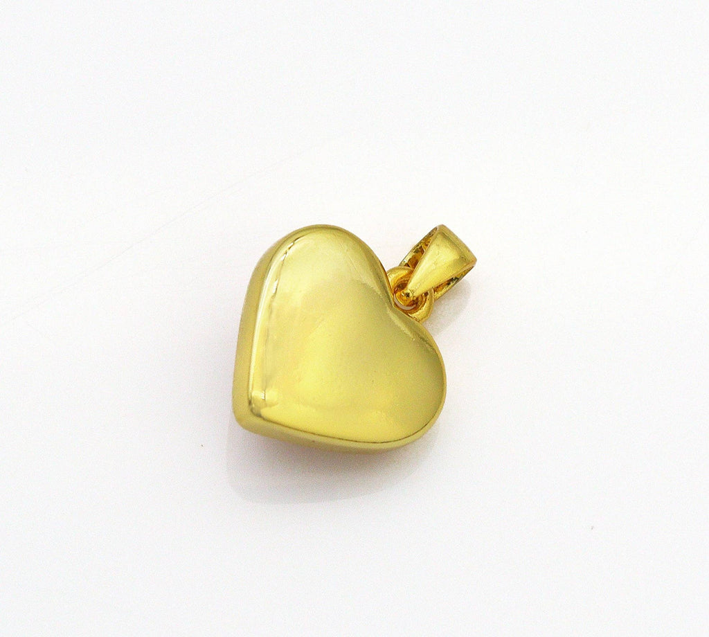 Gold Gemstone Heart Charm, Sku#LY15