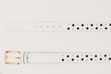 Load image into Gallery viewer, The Infanta White Spike Leather Belt