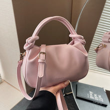 Load image into Gallery viewer, Women's Cloud Pleated Crossbody Bag - Minimalist PU Leather Shoulder Bag with Adjustable Strap