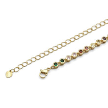 Load image into Gallery viewer, Multicolor CZ Chain Link Necklace,sku#LD416