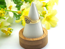 Load image into Gallery viewer, CZ Evil Eye With Long Eyelash Adjustable Ring, SKu#X14