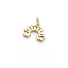 Load image into Gallery viewer, Clear CZ Gold Rainbow Shape Charm, Sku#LX222