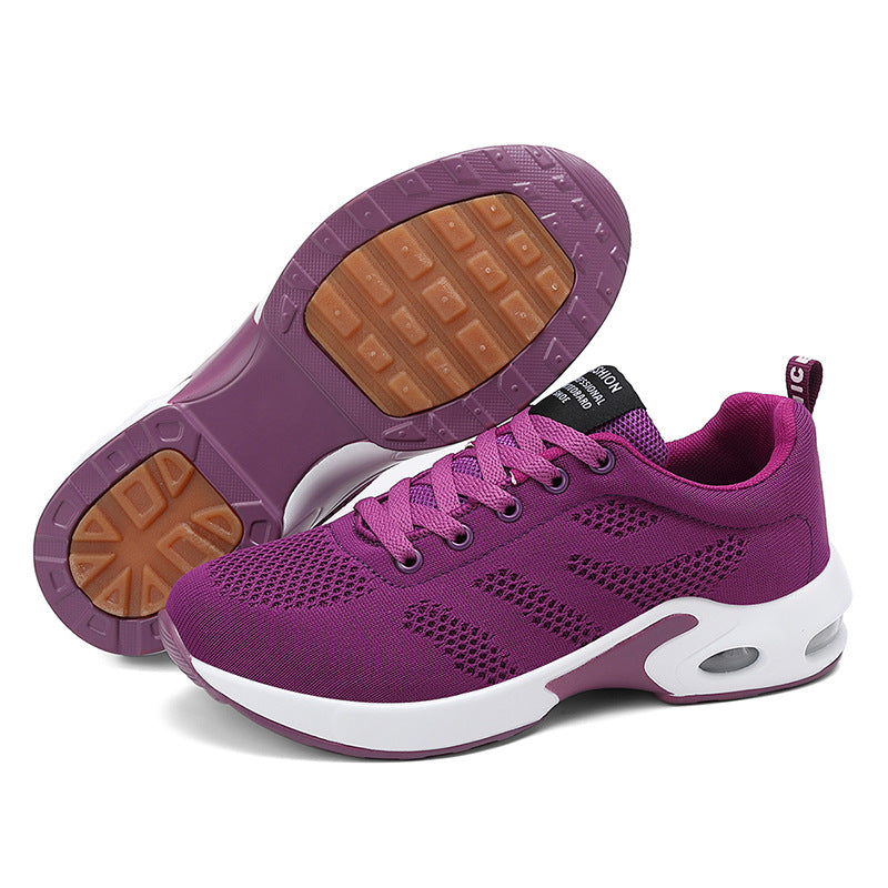 Women's Lightweight Mesh Sneakers — Breathable Lace-Up Casual Shoes