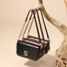 Load image into Gallery viewer, Genuine Leather Crossbody Bag with Chain Strap - Women's Luxury Handbag