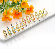 Load image into Gallery viewer, Gold CZ Colorful Enamel Heart Stackable Ring, Sku#X357
