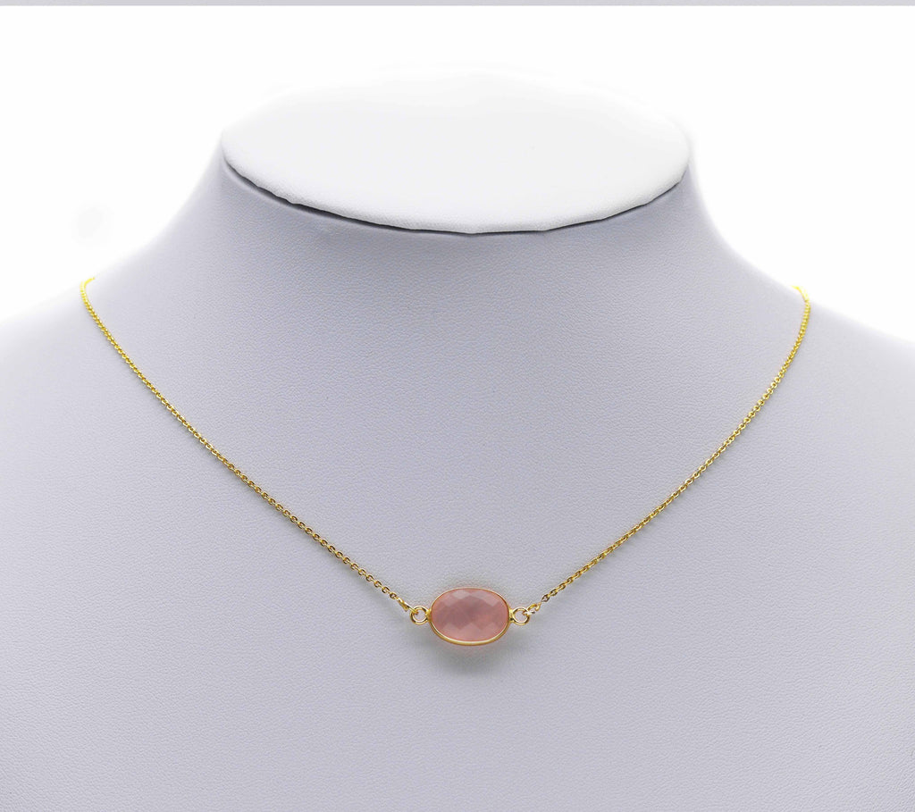 Gold Oval Gemstone Charm, Sku#LY23