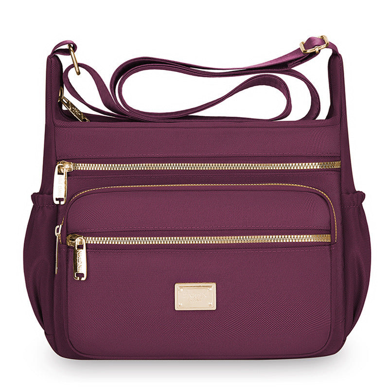 Multi-Compartment Oxford Shoulder Bag