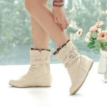 Load image into Gallery viewer, Women's Short Ankle Boots | 3cm Hidden Heel | Plus Sizes | Slip-On PU Leather