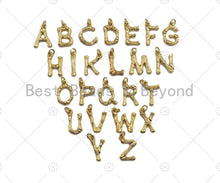 Load image into Gallery viewer, Gold Bamboo Initial Charm, Alphabet Name Letter Charm,sku#L277C