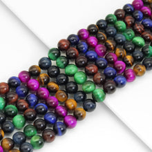 Load image into Gallery viewer, Colorful Tiger Eye Round Smooth Beads, Sku#UA318