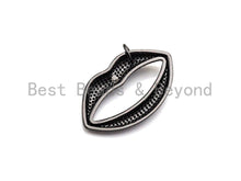 Load image into Gallery viewer, Colorful CZ Micro Pave Large Lip Pendant/Charm,Cubic Zirconia Paved Charm/Focal, Necklace Bracelet Charm Pendant, 36x20mm,sku#X140