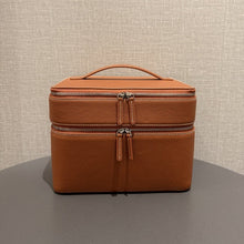 Load image into Gallery viewer, Genuine Leather Travel Jewelry Organizer Tote - Multi-Functional Makeup Storage Bag