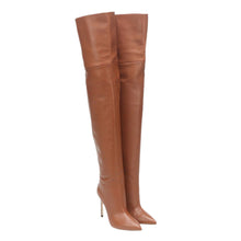 Load image into Gallery viewer, Women's Over-the-Knee Stiletto Boots | Plus-Size Sexy High Heel Slip-On Boots | Brown