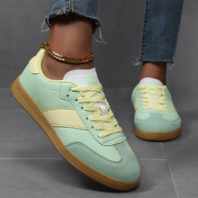 Load image into Gallery viewer, Women's Leopard Print Casual Sneakers - Mid-Cut Lace-Up Flat Shoes with Rubber Sole