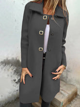Load image into Gallery viewer, Women's Solid-color Mid-length Wool Coat With A Single-breasted Design