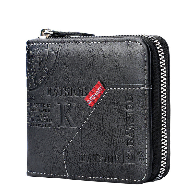 Men's Vintage Bi-Fold Wallet | PU Leather Slim Card Holder