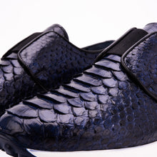 Load image into Gallery viewer, The Obsidian Navy Python Leather Men Sneaker