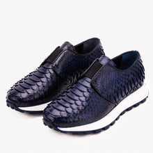 Load image into Gallery viewer, The Obsidian Navy Python Leather Men Sneaker
