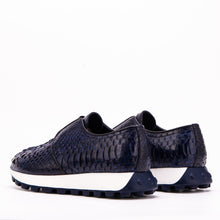 Load image into Gallery viewer, The Obsidian Navy Python Leather Men Sneaker