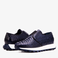 Load image into Gallery viewer, The Obsidian Navy Python Leather Men Sneaker