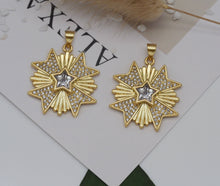 Load image into Gallery viewer, CZ Cross with Star Charm, Sku#LK623