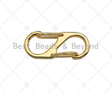 Load image into Gallery viewer, 18K Gold/Silver Double Sides Push Lock, S Hook Push Gate Clasp, Push Clasp, Gold/Silver Spring Clasp, 14x33 mm, sku#K178