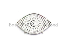 Load image into Gallery viewer, Rainbow Clear CZ Micro Pave Evil Eye Pendant, Cubic Zirconia Pendant,25x40mm, sku#F707