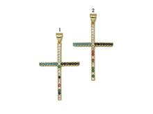 Load image into Gallery viewer, Colorful CZ Cross Pendant, Sku#LK598