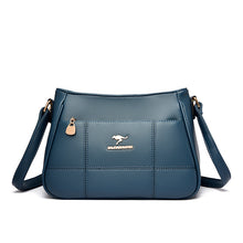 Load image into Gallery viewer, Women's PU Leather Crossbody Bag – Patchwork Shoulder Bag with Multi-Pocket Organizer