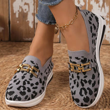 Load image into Gallery viewer, Women's Leopard Print Round Toe Slip-On Flats | Breathable Mesh Casual Shoes