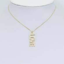 Load image into Gallery viewer, Gold Clear CZ Love Word Charm Pendant, Sku#A357