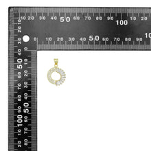 Load image into Gallery viewer, Baguette CZ Gold Round Donut Ring Charm Pendant, Sku#LK1072