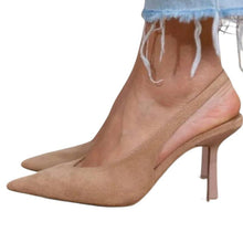 Load image into Gallery viewer, Women's Elegant Pointed-Toe Heels - Satin Slip-On High Heels with Buckle - Plus Size 34-45