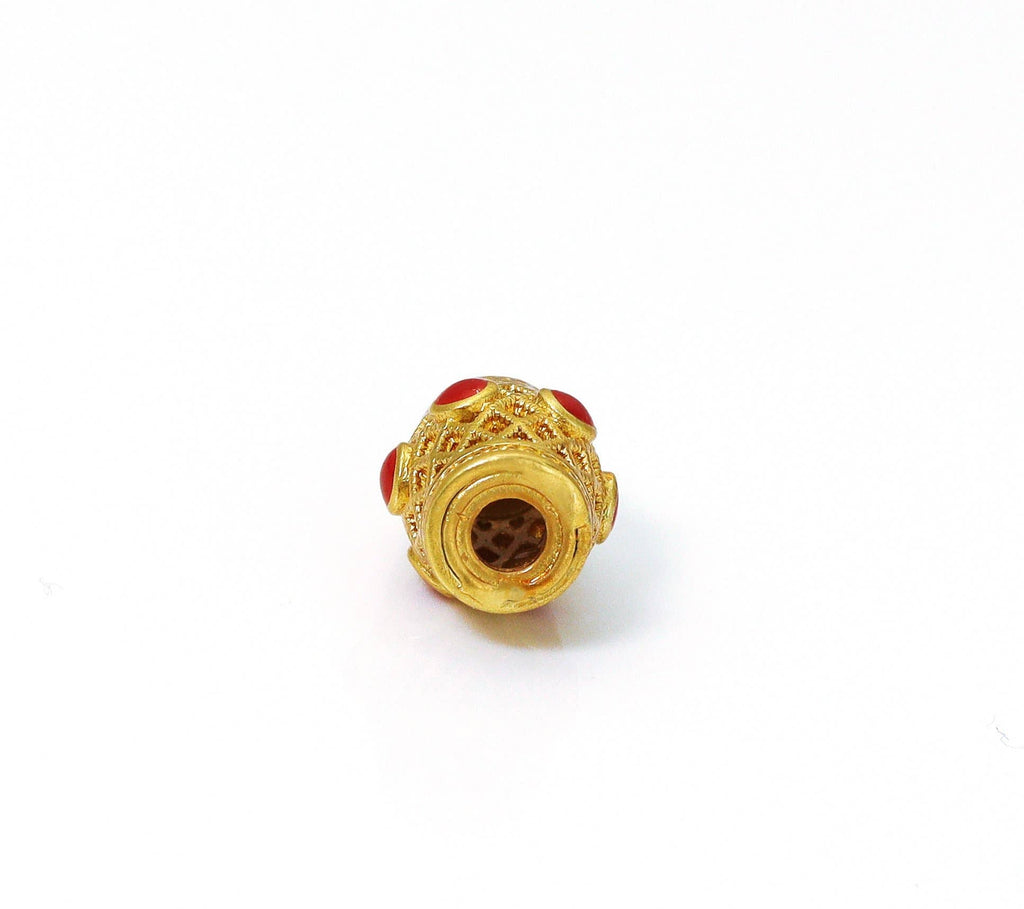 Gold Enamel Barrel Spacer Beads, Sku#LX70