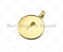 Load image into Gallery viewer, Dianty Gold/Silver Face On Round Coin Pendant/Charm,Medallion Cobalt Blue Enamel Charm, Necklace Bracelet Charm Pendant, 44x48mm, Sku#L550
