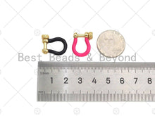 Load image into Gallery viewer, Enamel U Shape clasp, Enamel Buckle Clasp, White/Black/Royal Blue/Red/Pink Screw Clasp, Buckle Clasp, 14x18mm, Sku#K176
