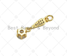 Load image into Gallery viewer, CZ Micro Pave Question Mark Exclamation Mark With Big CZ Pendant, 18K Dainty Gold Charm, Necklace Bracelet Charm Pendant,8x14mm,Sku#LK310
