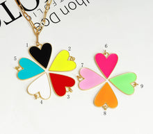 Load image into Gallery viewer, Enamel Heart Paperclip Chain Necklace, Sku#CL04