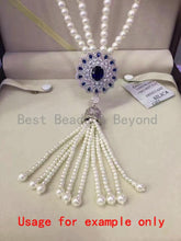 Load image into Gallery viewer, CZ Micro Pave Flower pendant with pearl, sku#L148