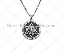 Load image into Gallery viewer, David Star Pendant Stainless Steel Silver Chain Necklace-Men's Necklace - Engraved Symbolic Jewelry - Pendant Necklace, sku#L340