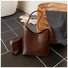 Load image into Gallery viewer, Women's Vintage High-Capacity PU Leather Tote Bag with Double Straps