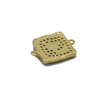 Load image into Gallery viewer, CZ Gold Star Cresent Moon Square Connector Charm, Sku#LK770