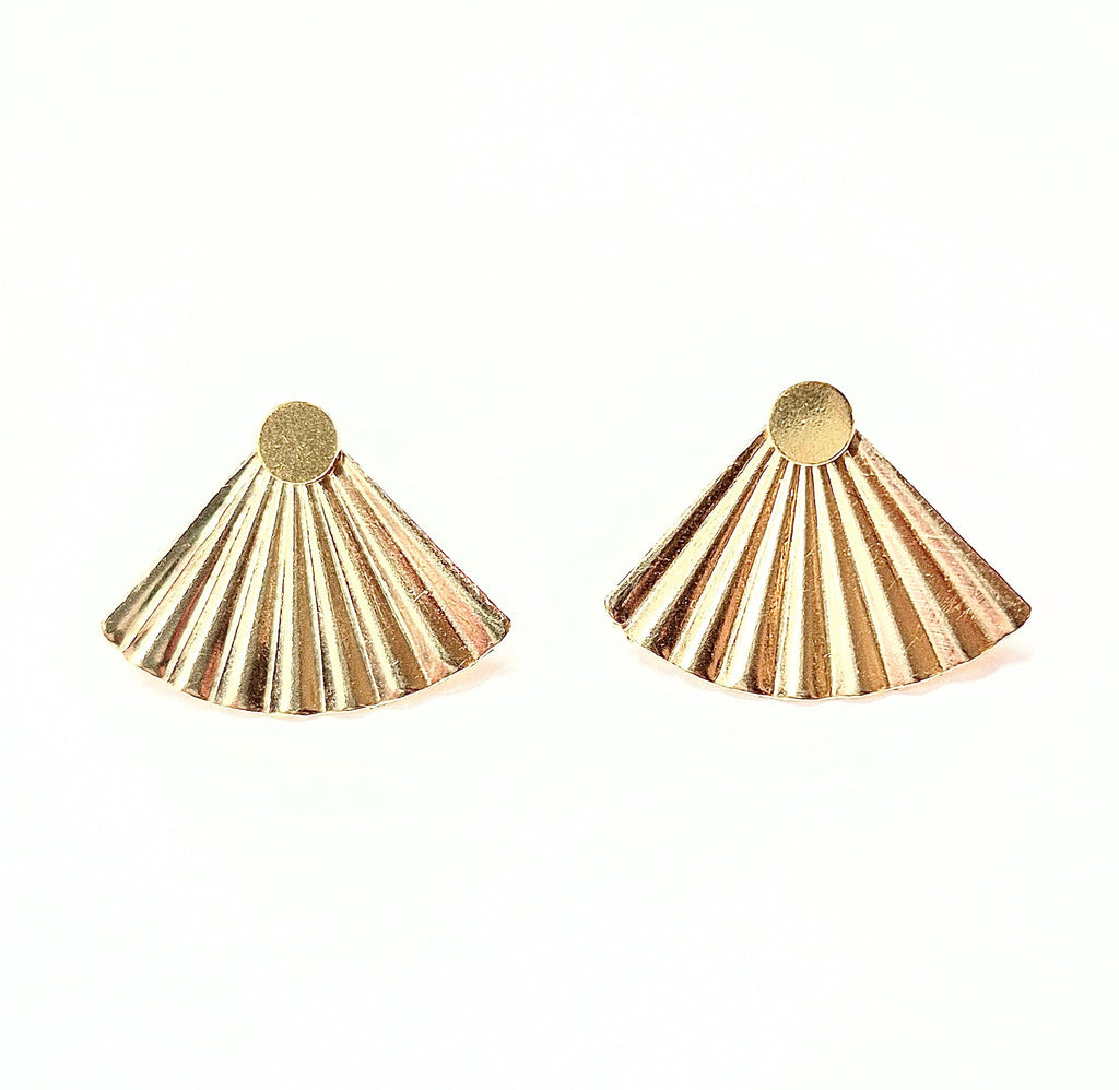 Secret Fan Ear Jacket stud earrings