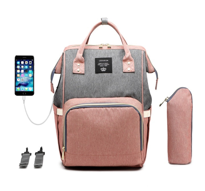 Waterproof Diaper Bag Backpack with USB Charging Port | Large Capacity Travel Nursing Bag for Moms & Dads