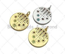 Load image into Gallery viewer, Colorful CZ Celebrition Star  Round Coin Pendant/Charm, Sku#L416