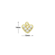 Load image into Gallery viewer, Gold White Pearl Heart Charm Pendant,Sku#LD723